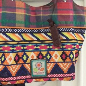 Lily Bloom satchel Aztec madras purse